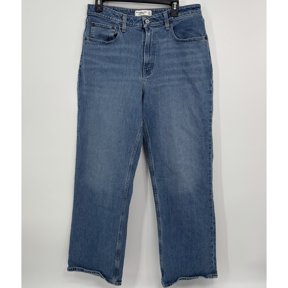 Abercrombie & Fitch High Rise 90s Relaxed Blue Jeans Women's Size 31 Curve Love
